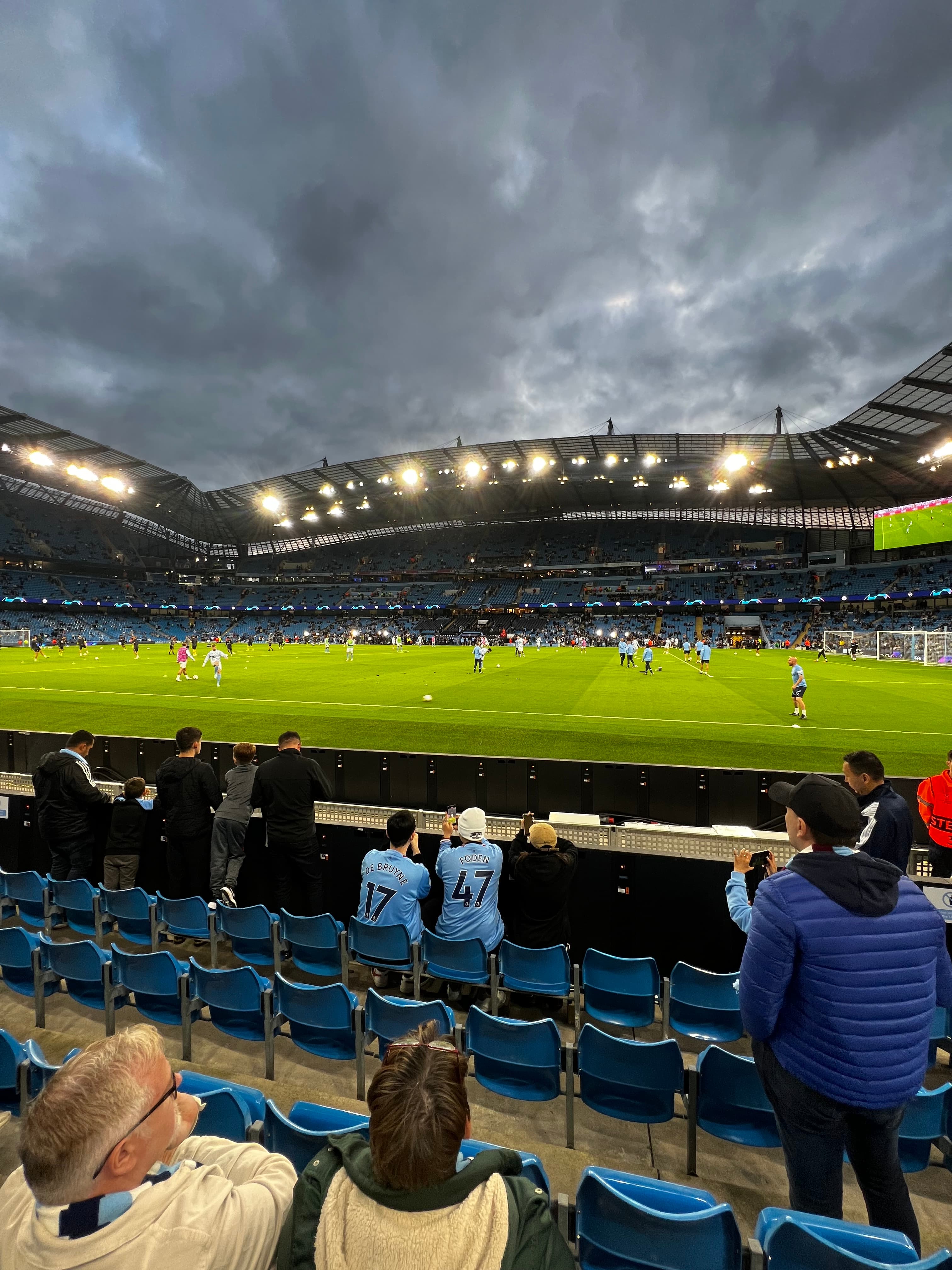 Etihad Stadium inside view Manchester City fans - Premier League matchday