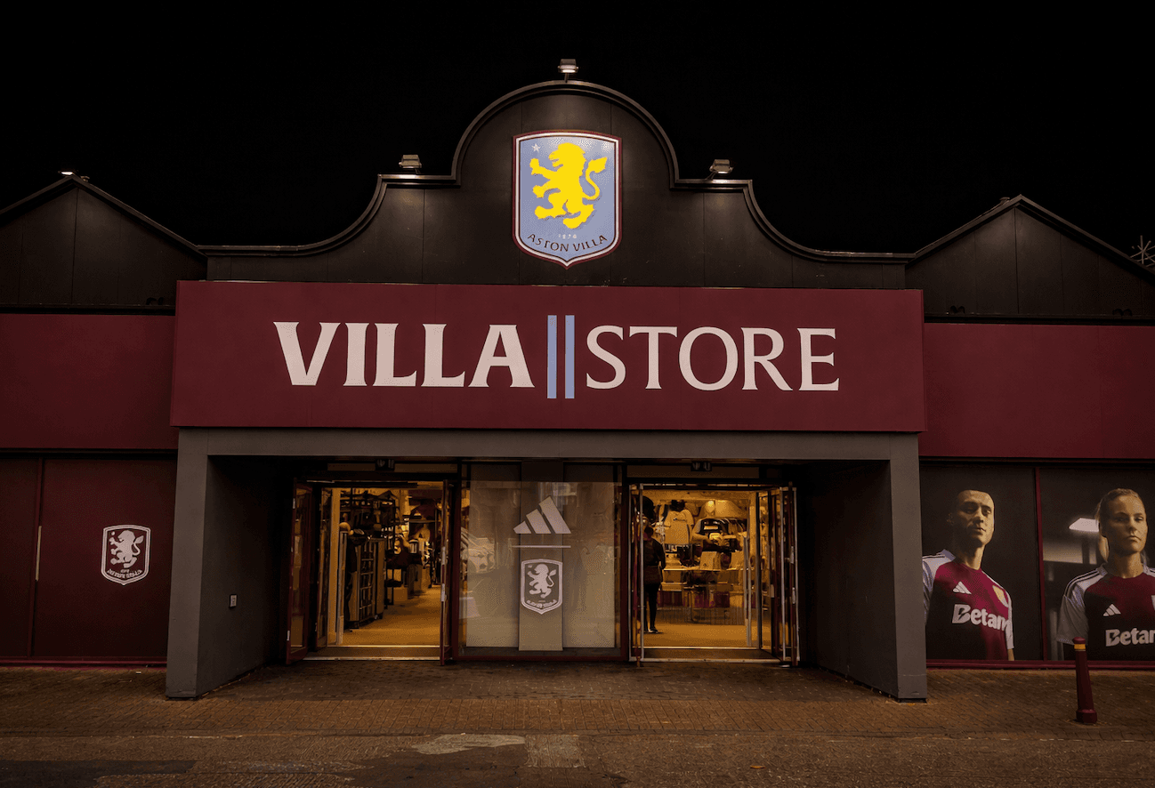 The official Aston Villa fanstore at Villa Park.
