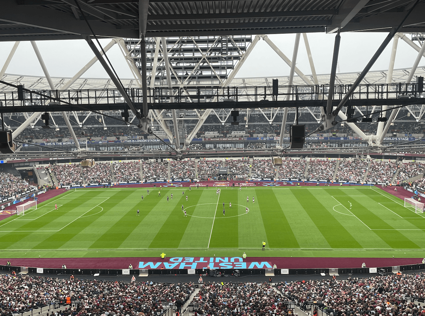 A full London Stadium during a Premier League match.