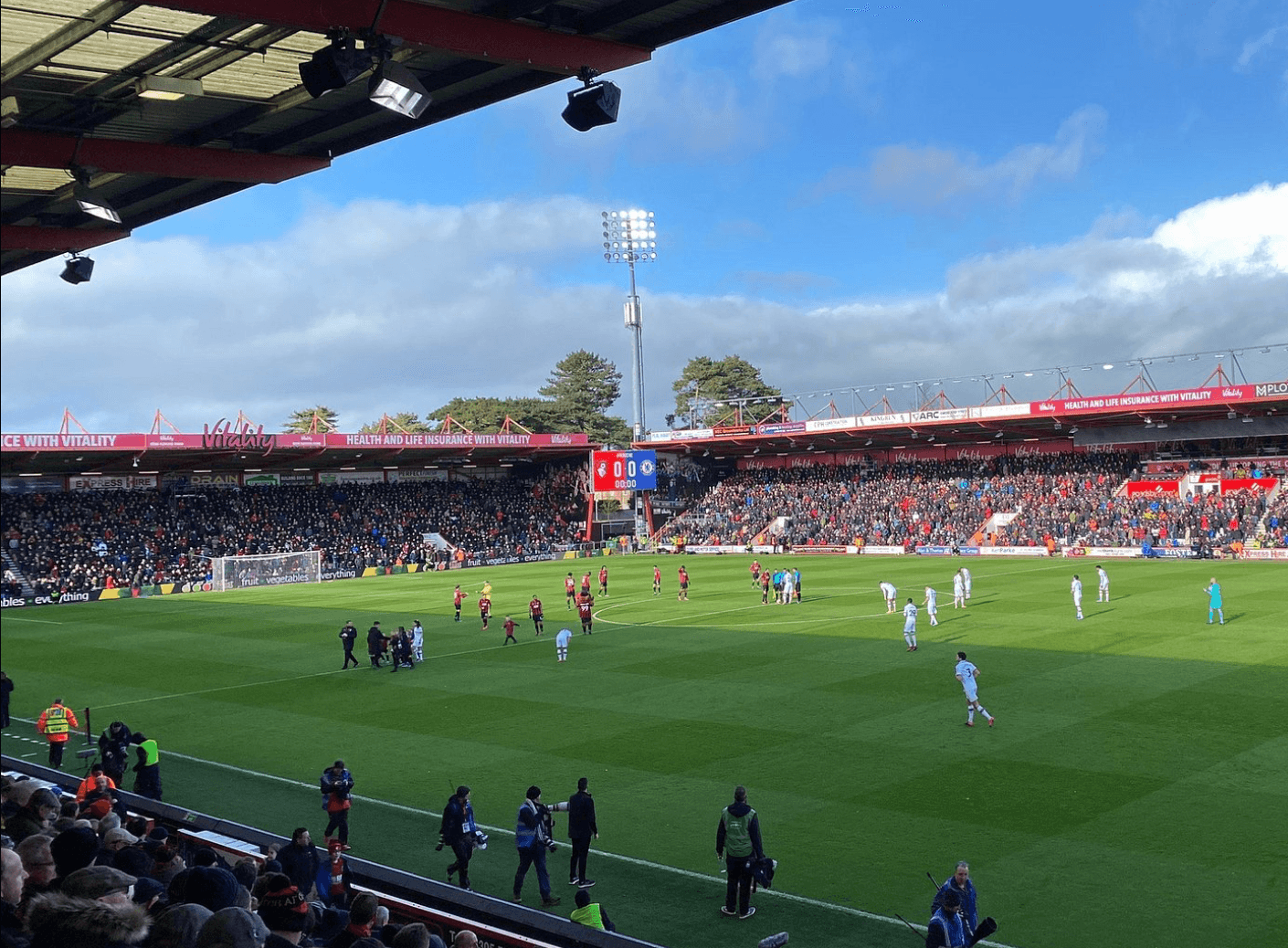 Views from the Bournemouth's Vitaly Stadium Main Stand.