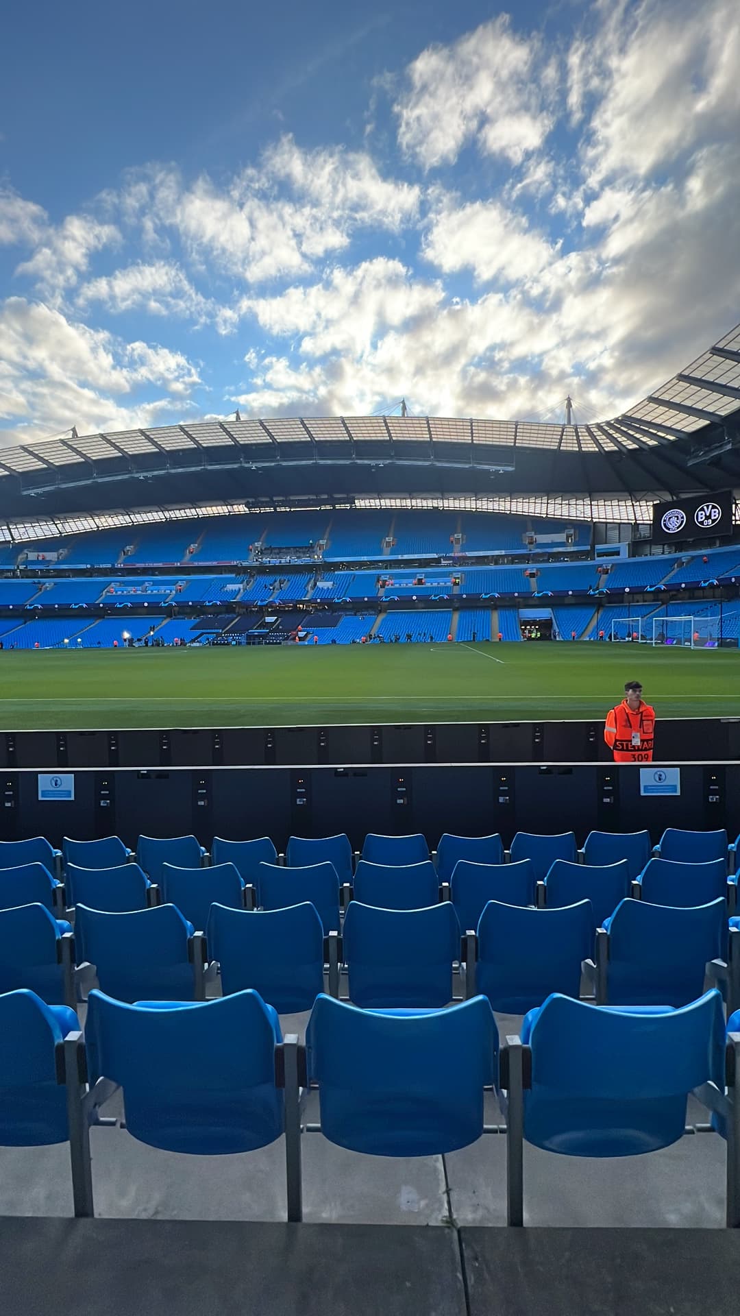 Etihad Stadium pitch level view