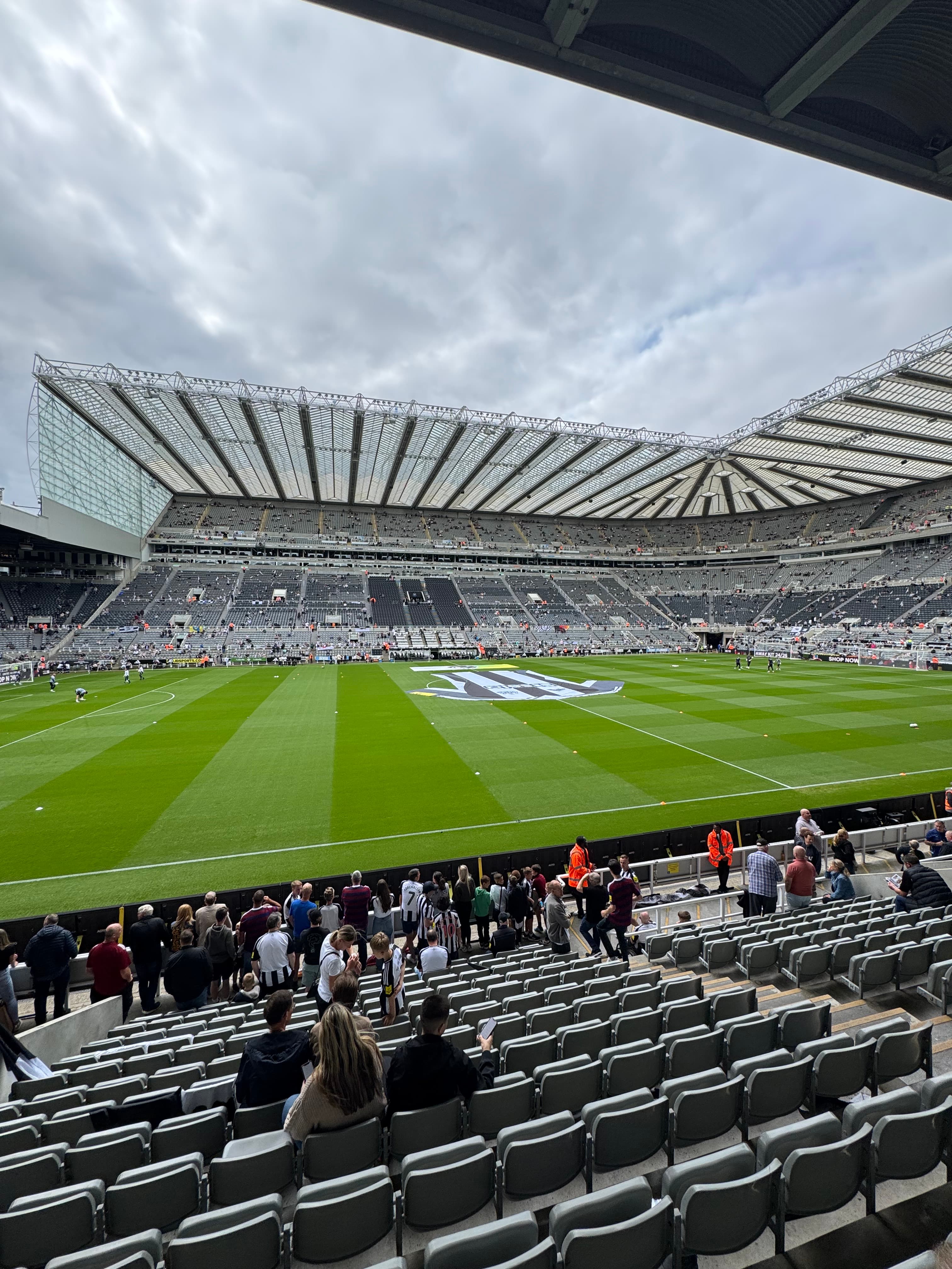 East stand view inside St James' Park before kickoff