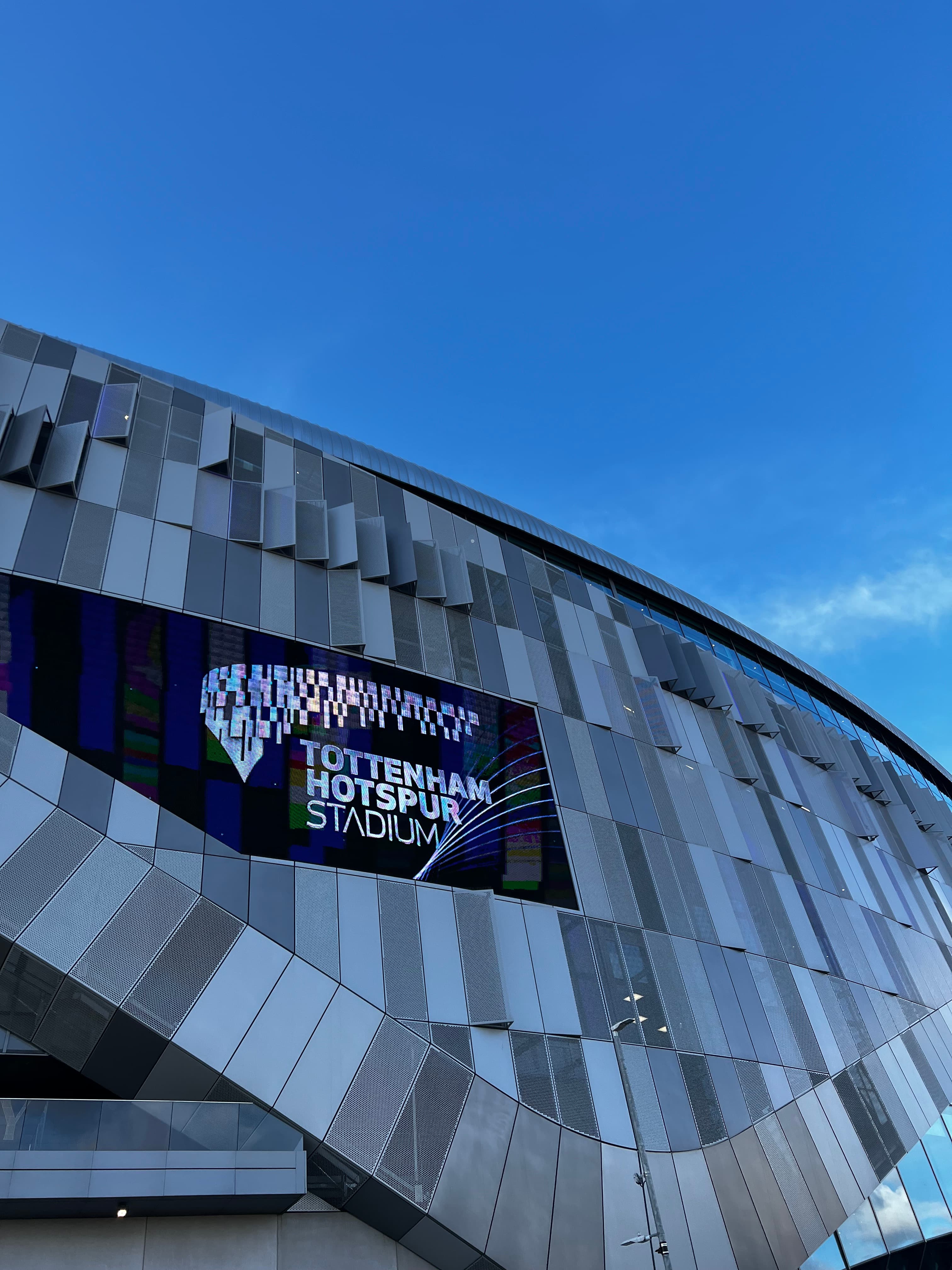 Exterior of Tottenham Hotspur Stadium in London